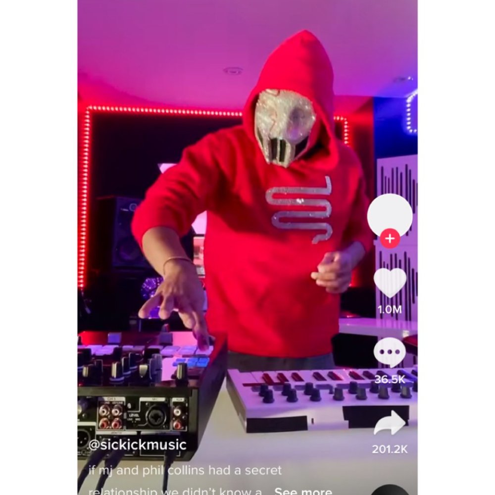 EDM DJ Tik Tok Heavyweight Pullover Hooded Sweatshirt Glitter Music Hip Hop R&B